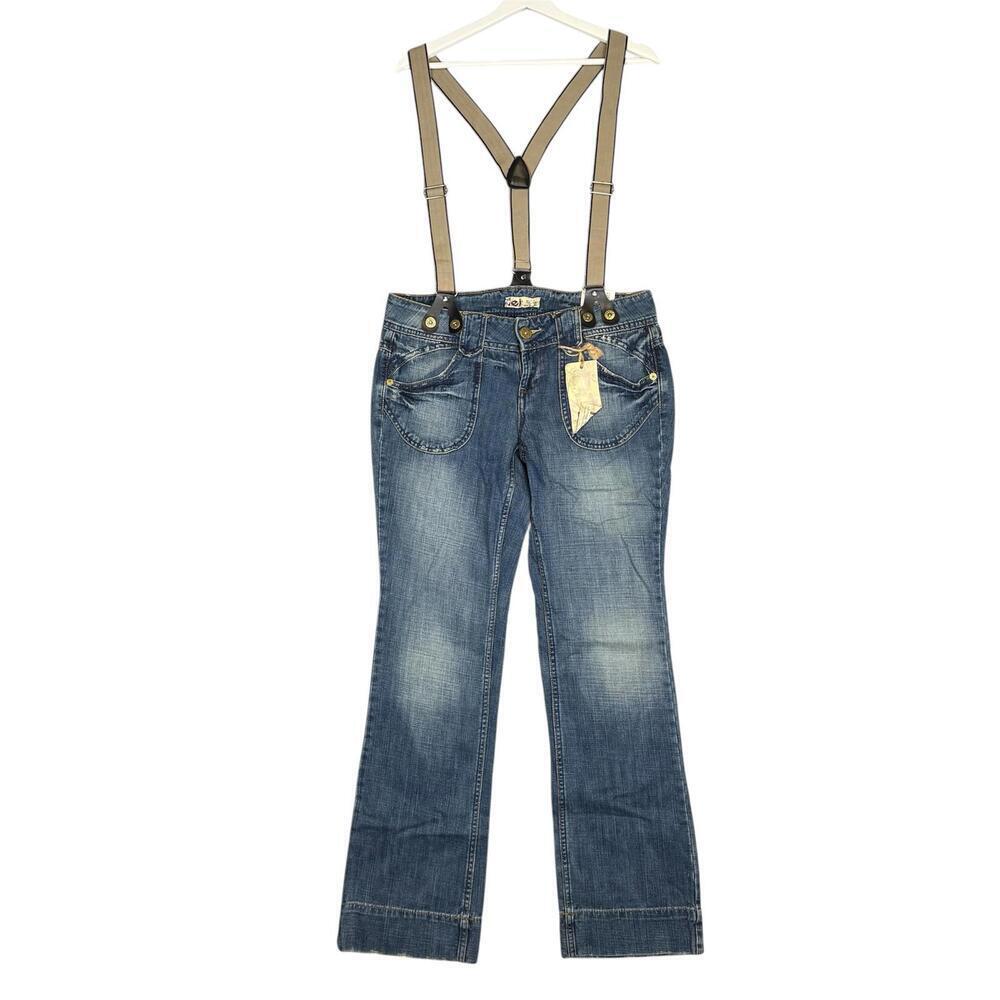 NEW LEI Teens Juniors Size 11 Bib Jeans Overalls Y2K NOS